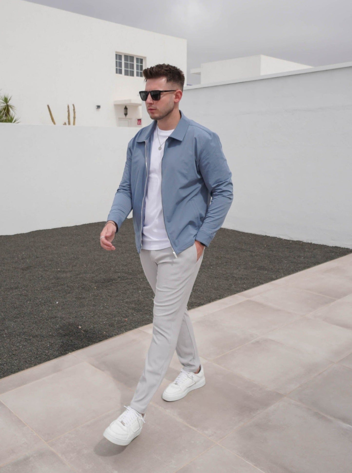 Smart Stretch Jacket In Slate Blue