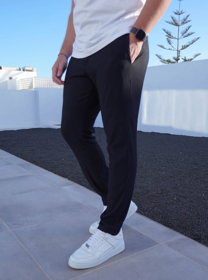 Ribbed Trouser In Black