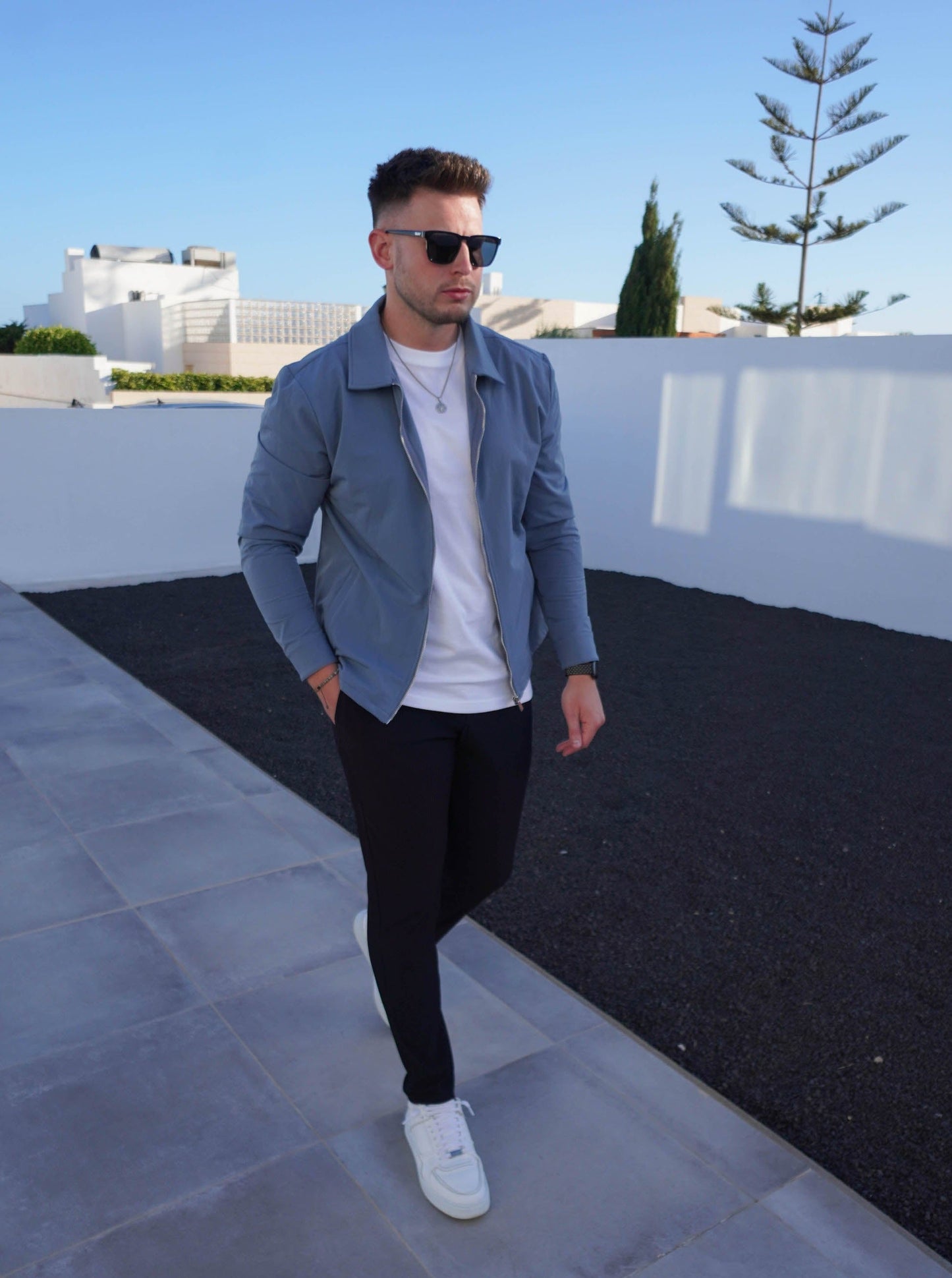 Smart Stretch Jacket In Slate Blue