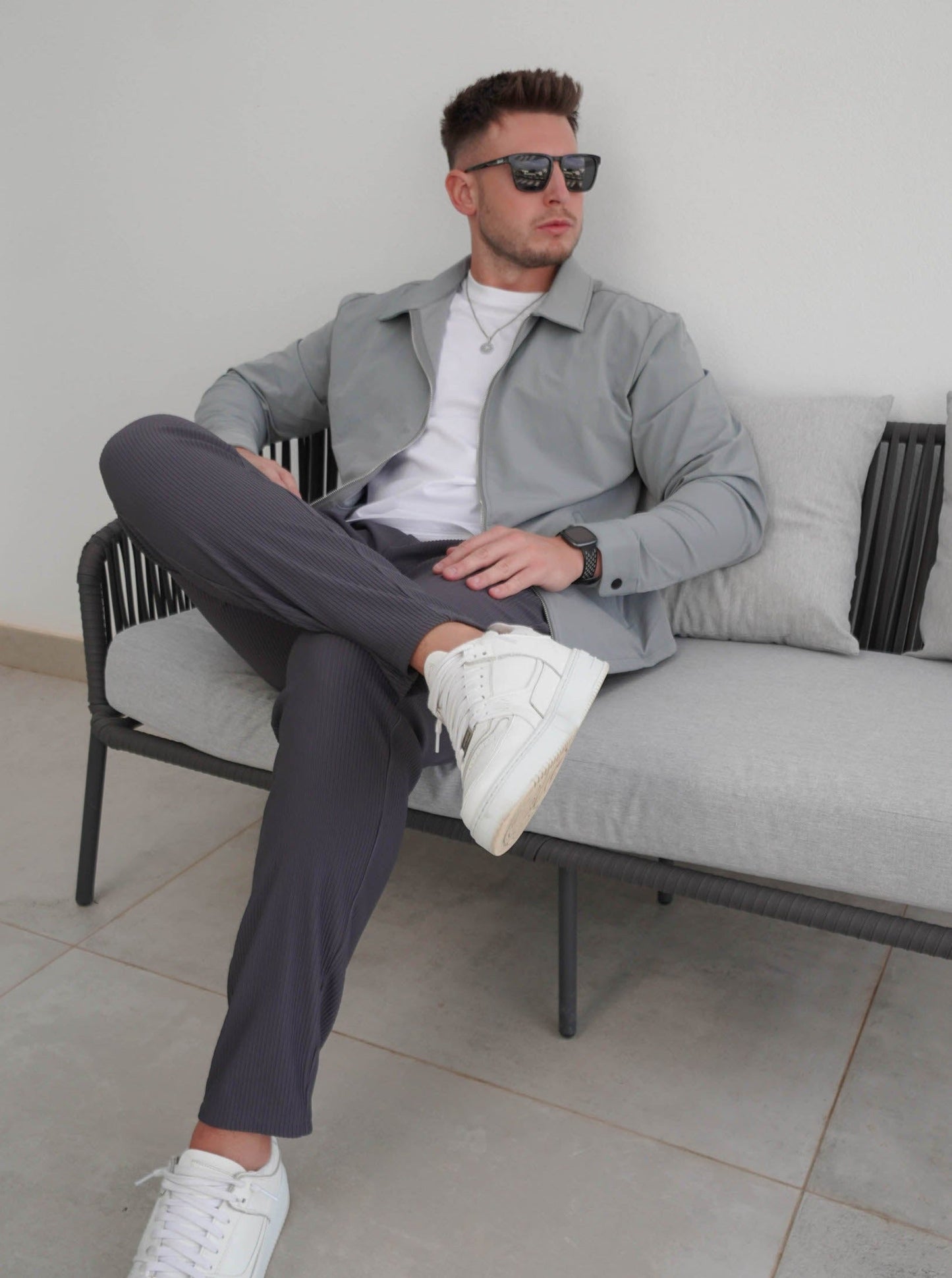 Smart Stretch Jacket In Mid Grey