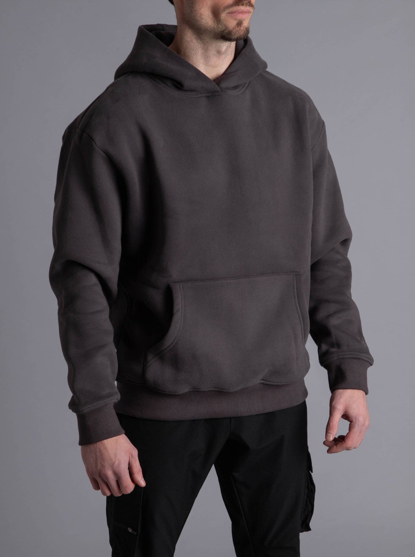 Premium Relaxed Hoodie In Dark Grey