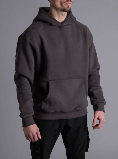 Premium Relaxed Hoodie In Dark Grey