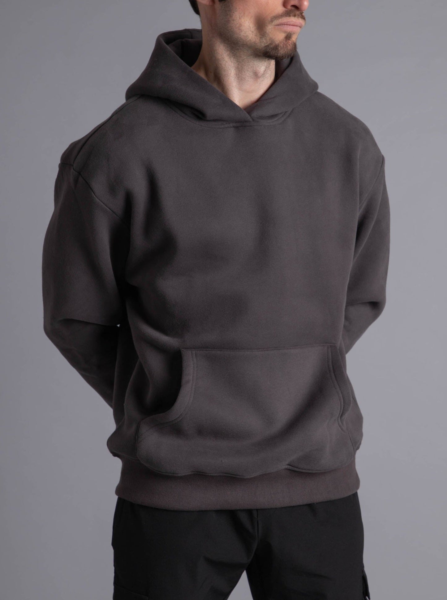 Premium Relaxed Hoodie In Dark Grey