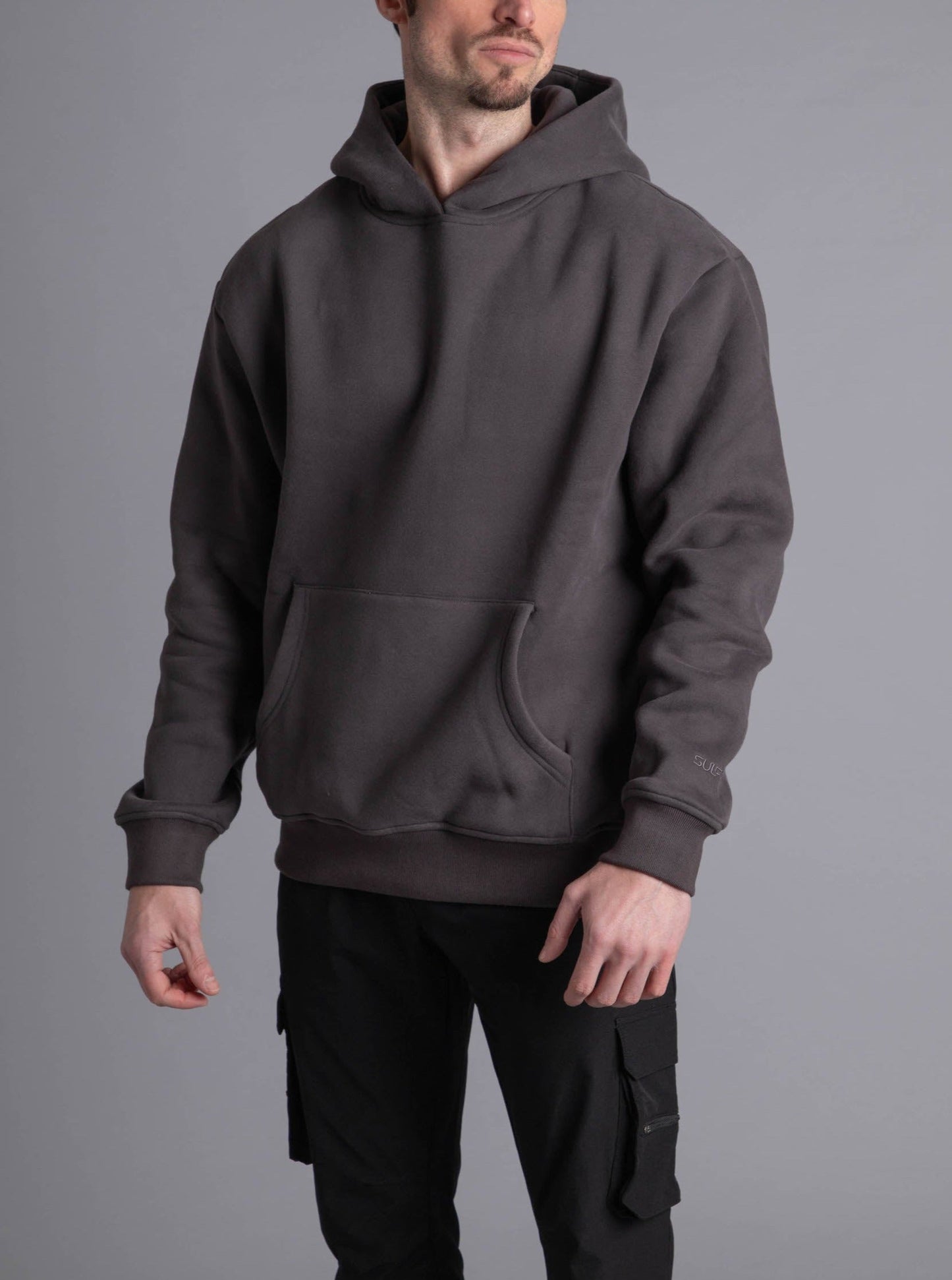 Premium Relaxed Hoodie In Dark Grey