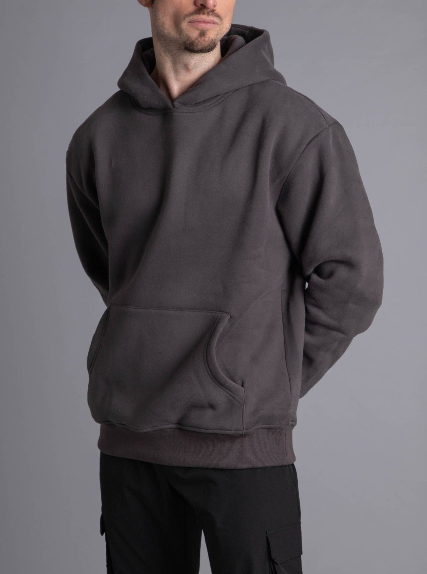 Premium Relaxed Hoodie In Dark Grey
