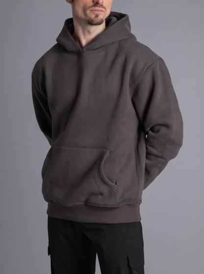 Premium Relaxed Hoodie In Dark Grey