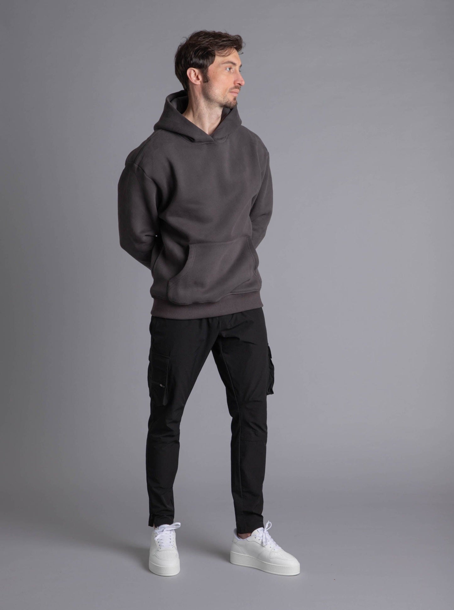 Premium Relaxed Hoodie In Dark Grey