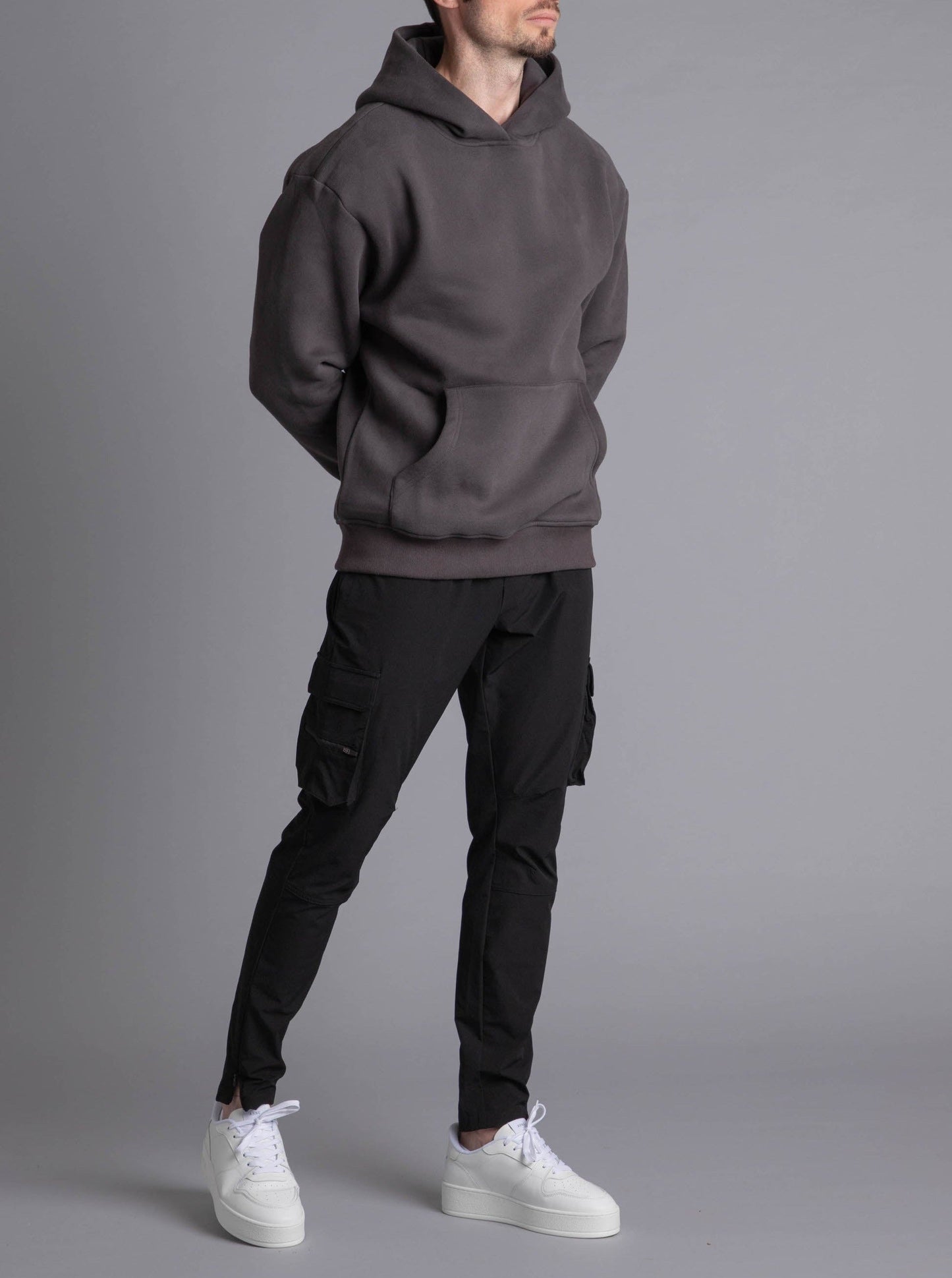 Premium Relaxed Hoodie In Dark Grey