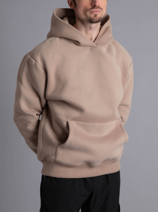 Premium Relaxed Hoodie In Beige