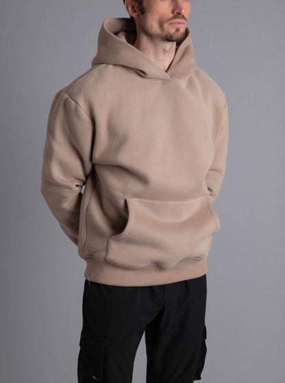 Premium Relaxed Hoodie In Beige