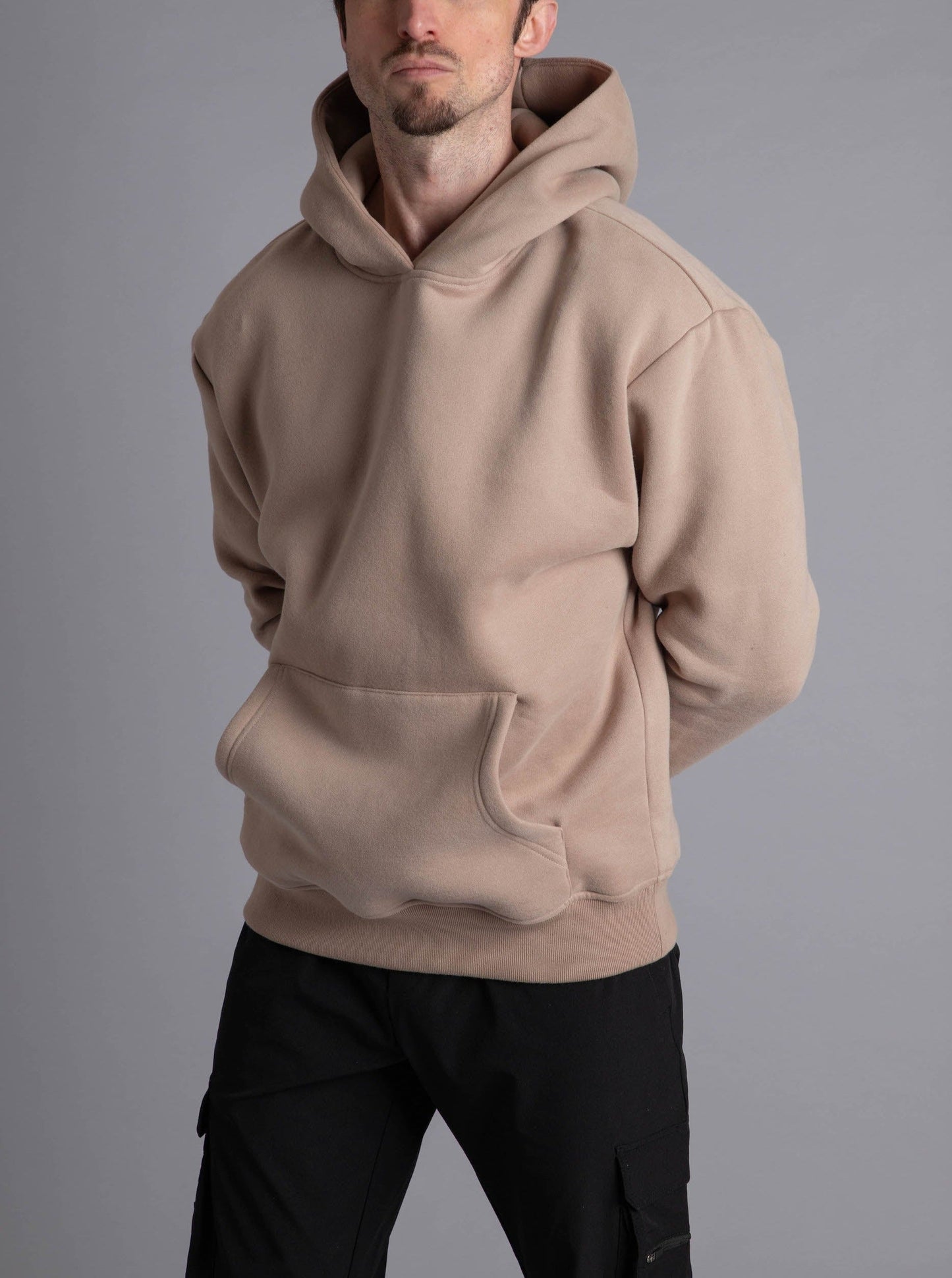 Premium Relaxed Hoodie In Beige