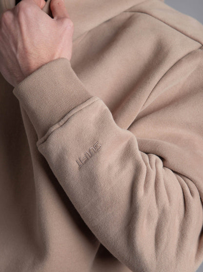 Premium Relaxed Hoodie In Beige