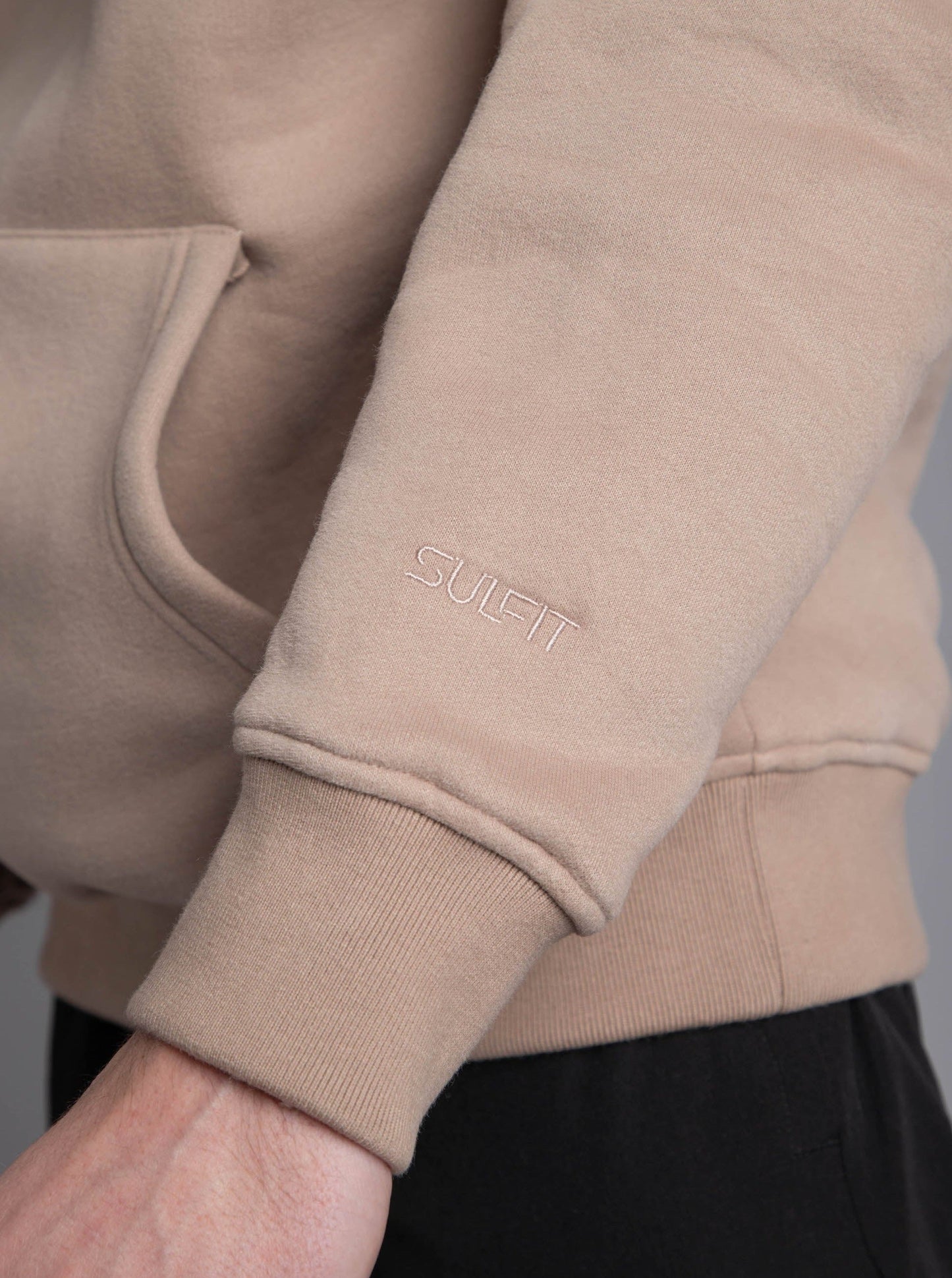 Premium Relaxed Hoodie In Beige