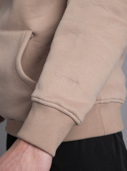 Premium Relaxed Hoodie In Beige