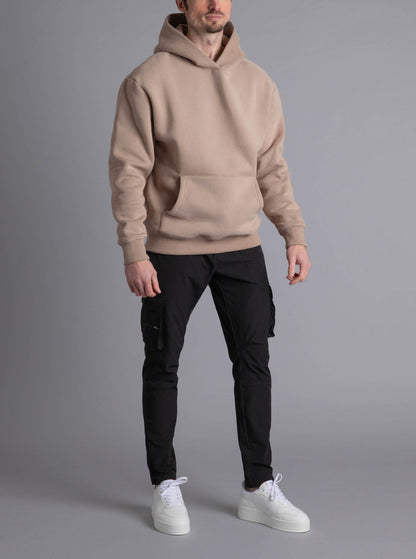 Premium Relaxed Hoodie In Beige