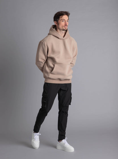 Premium Relaxed Hoodie In Beige