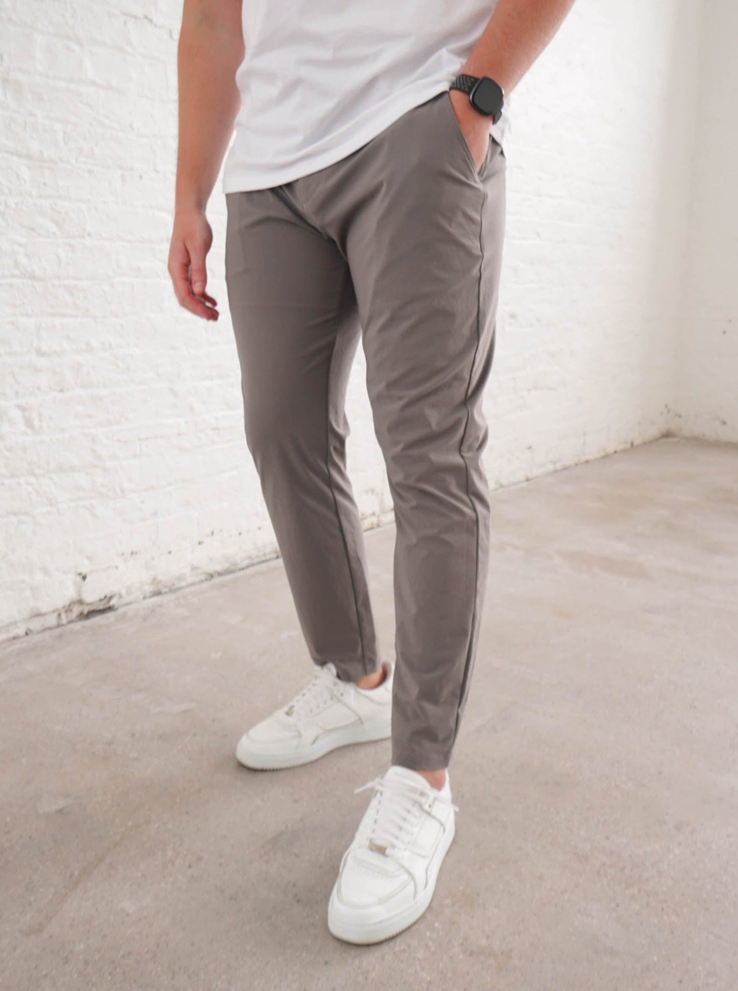 Smart Stretch Trouser In Light Grey