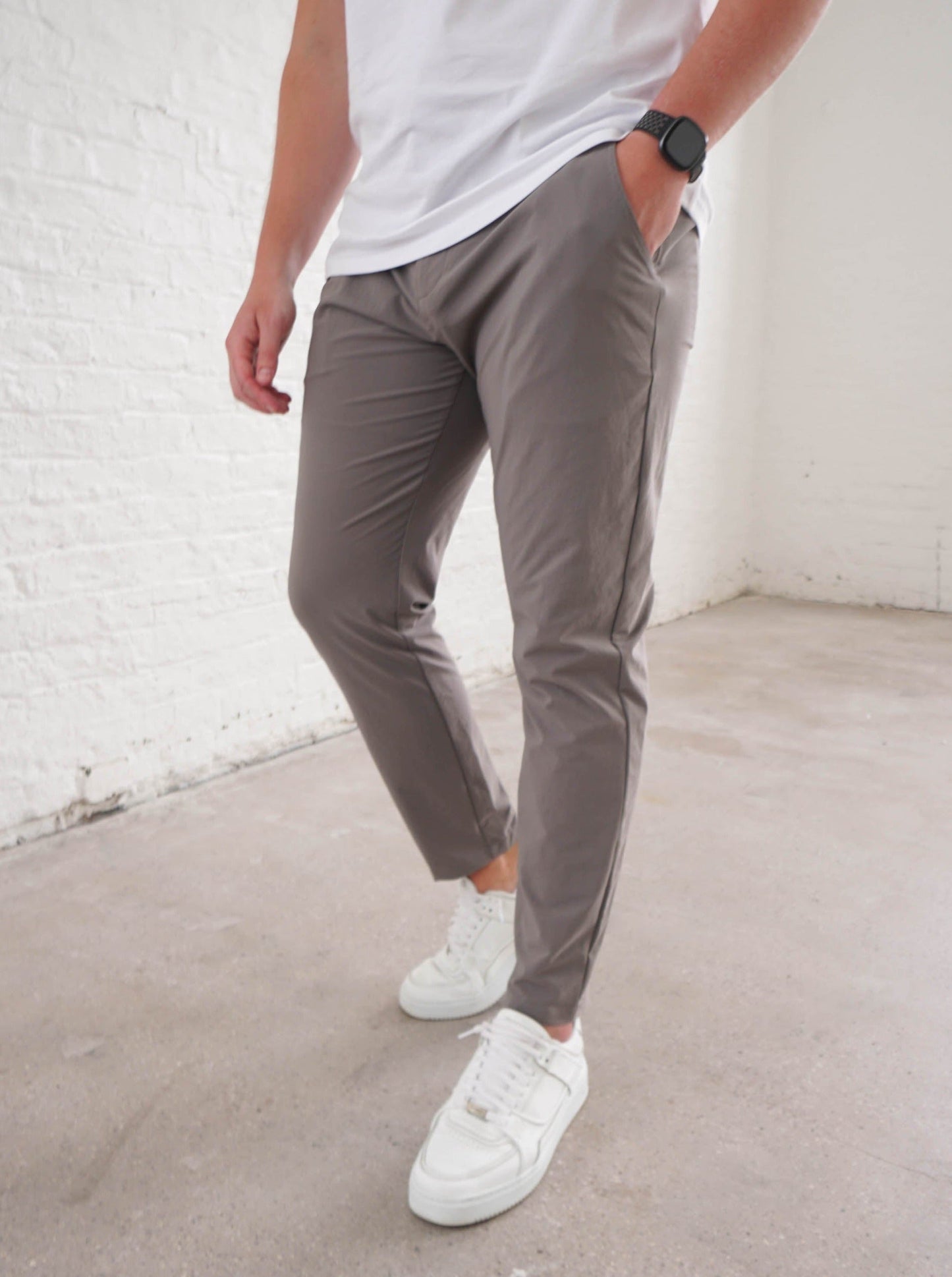 Smart Stretch Trouser In Light Grey