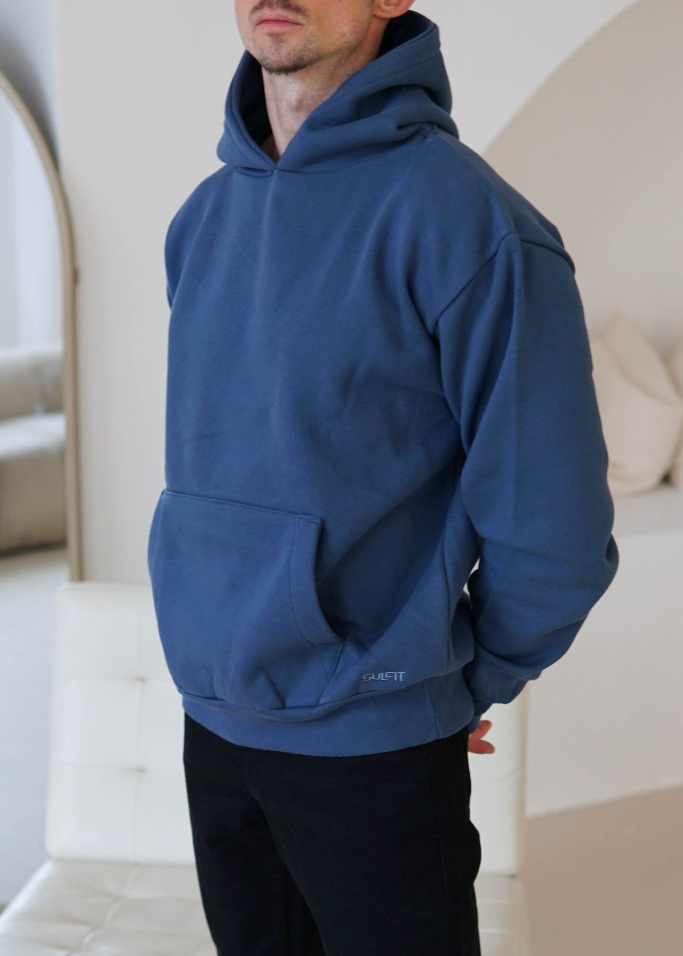 Premium Relaxed Hoodie In Teal Blue