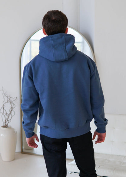 Premium Relaxed Hoodie In Teal Blue