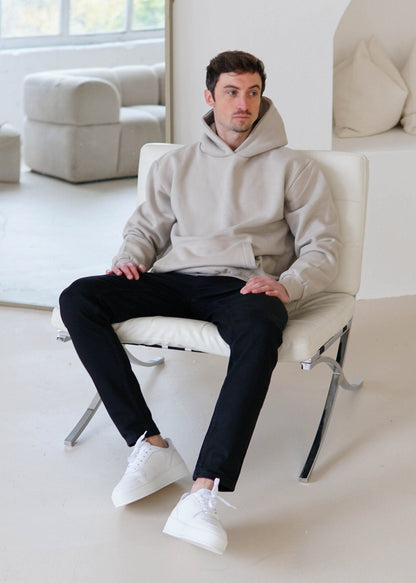 Premium Relaxed Hoodie In Stone