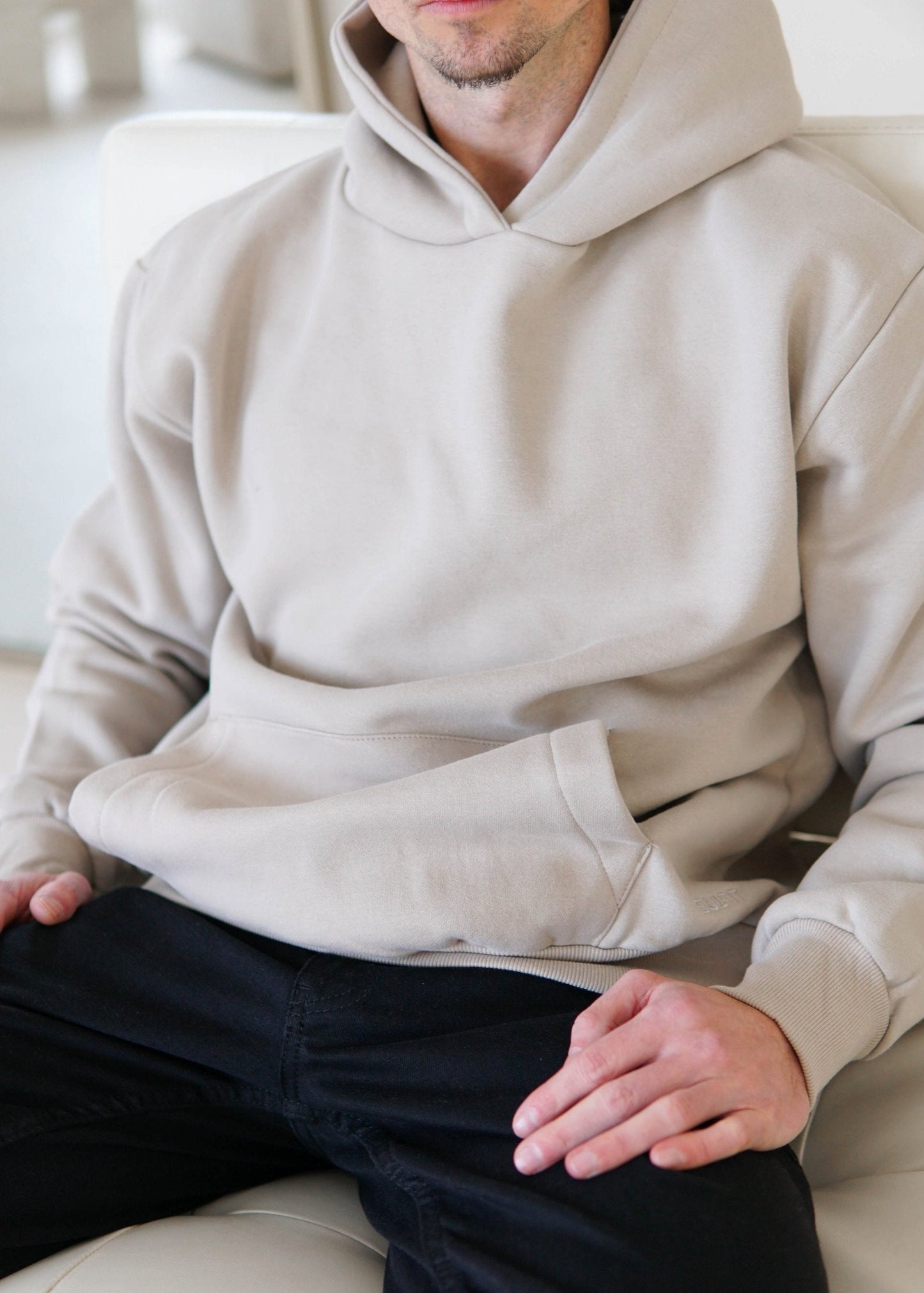 Premium Relaxed Hoodie In Stone
