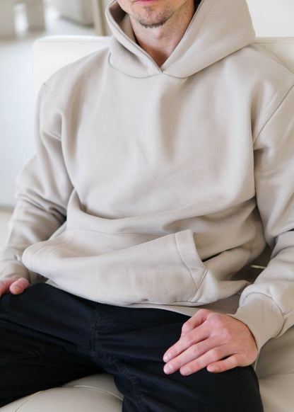Premium Relaxed Hoodie In Stone