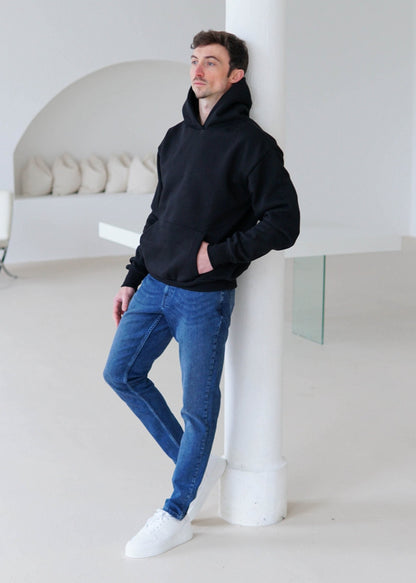 Premium Relaxed Hoodie In Black