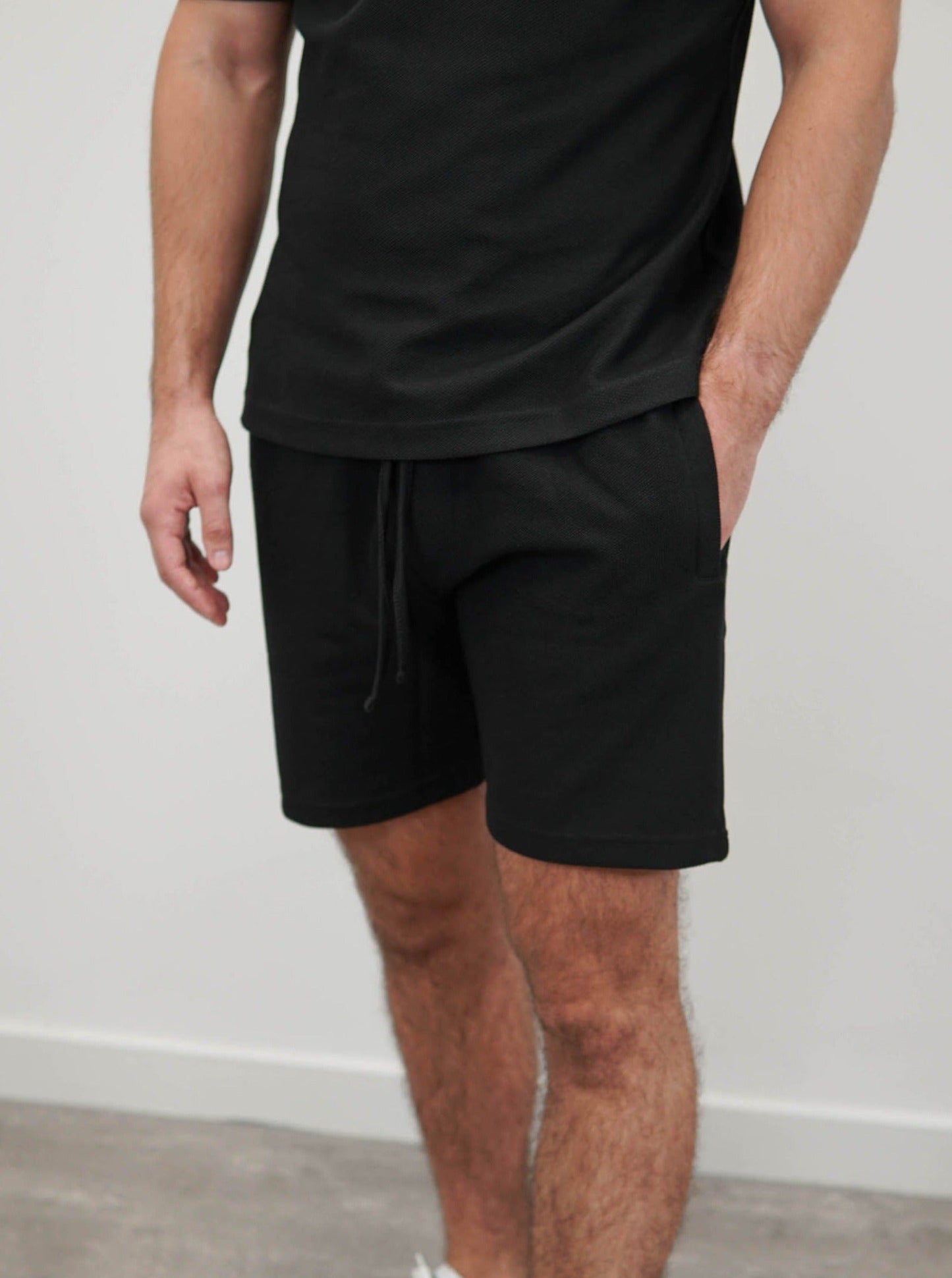 Textured Shorts In Black