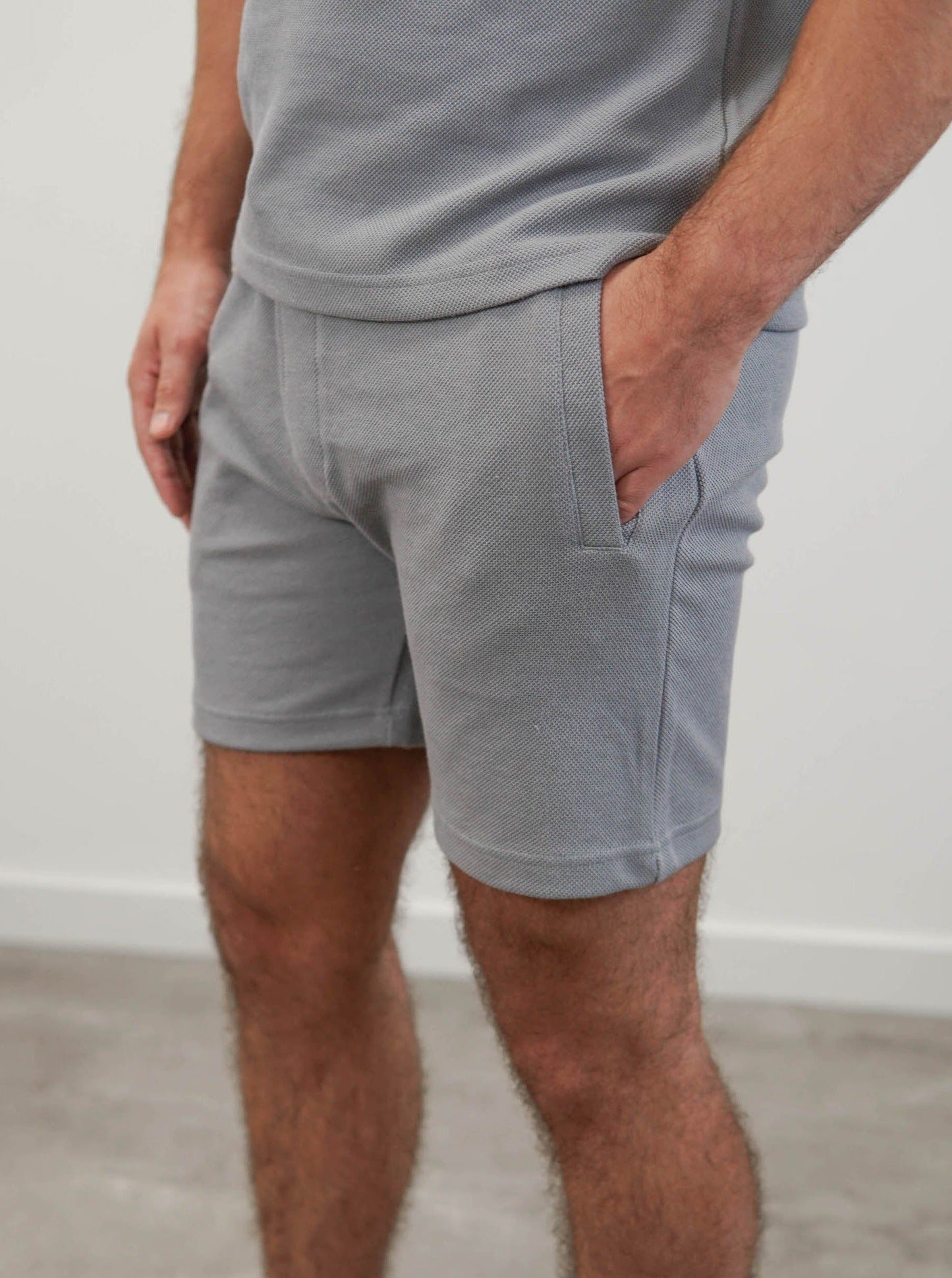 Textured Shorts In Mid Grey