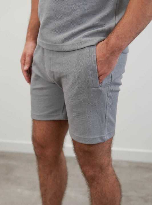 Textured Shorts In Mid Grey