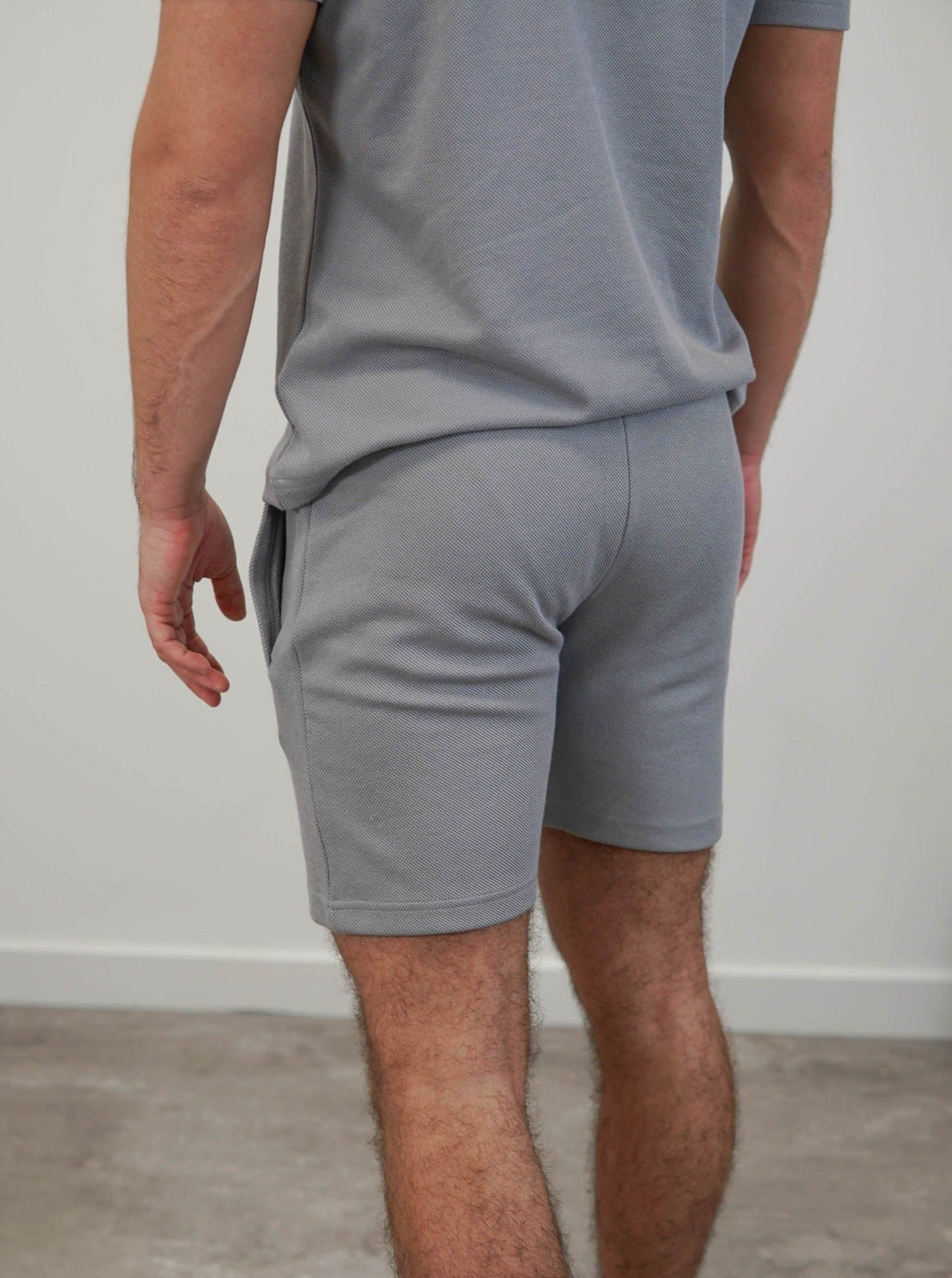 Textured Shorts In Mid Grey