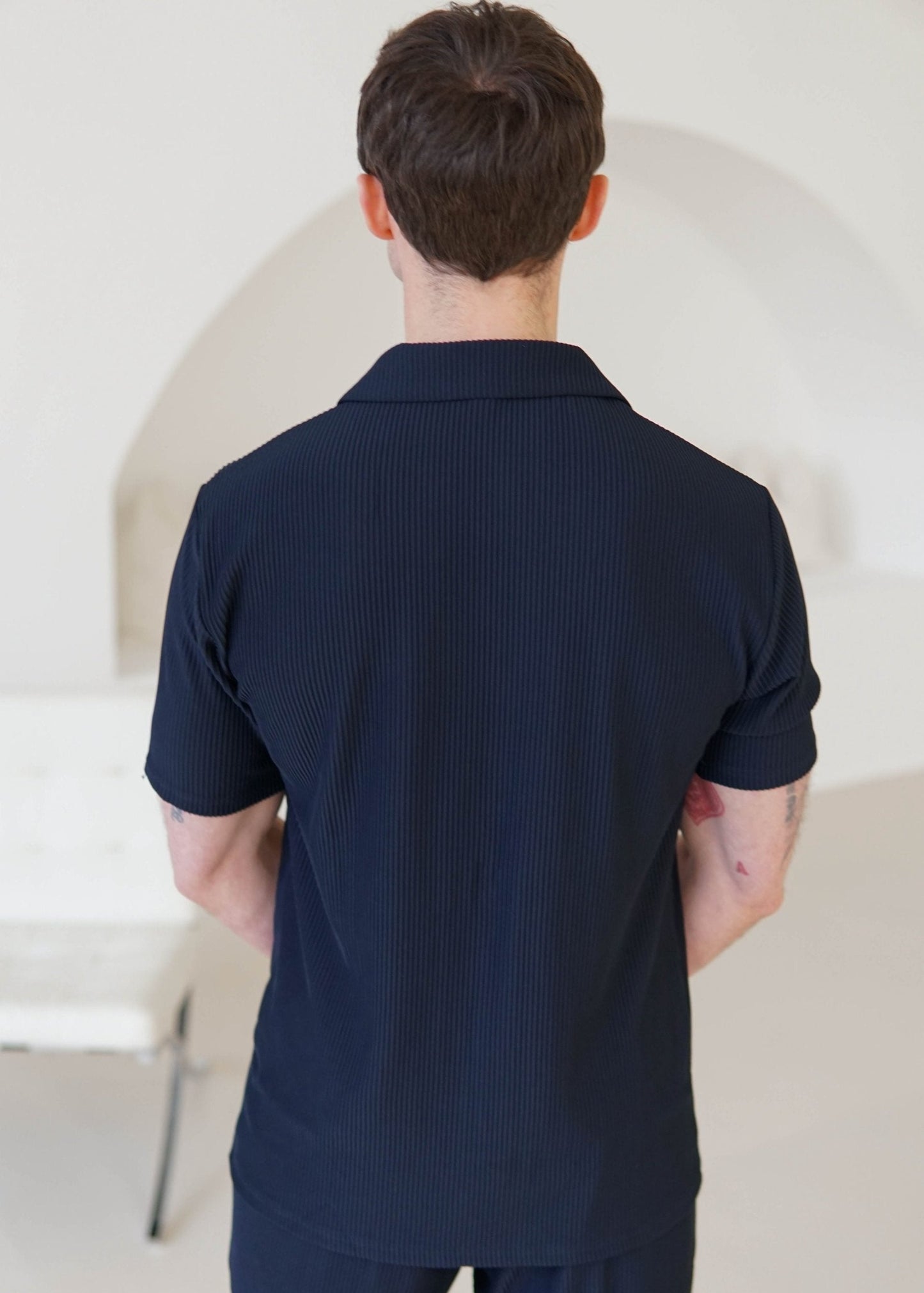 Ribbed Shirt In Navy