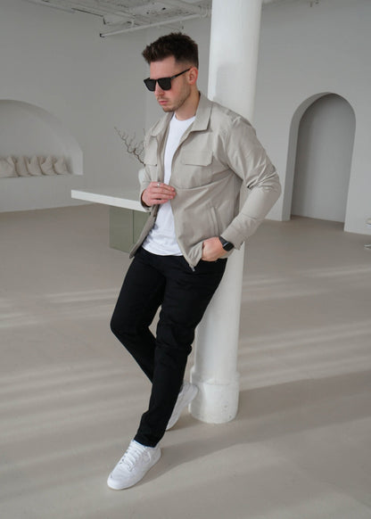 Relaxed Tapered Jeans In Jet Black