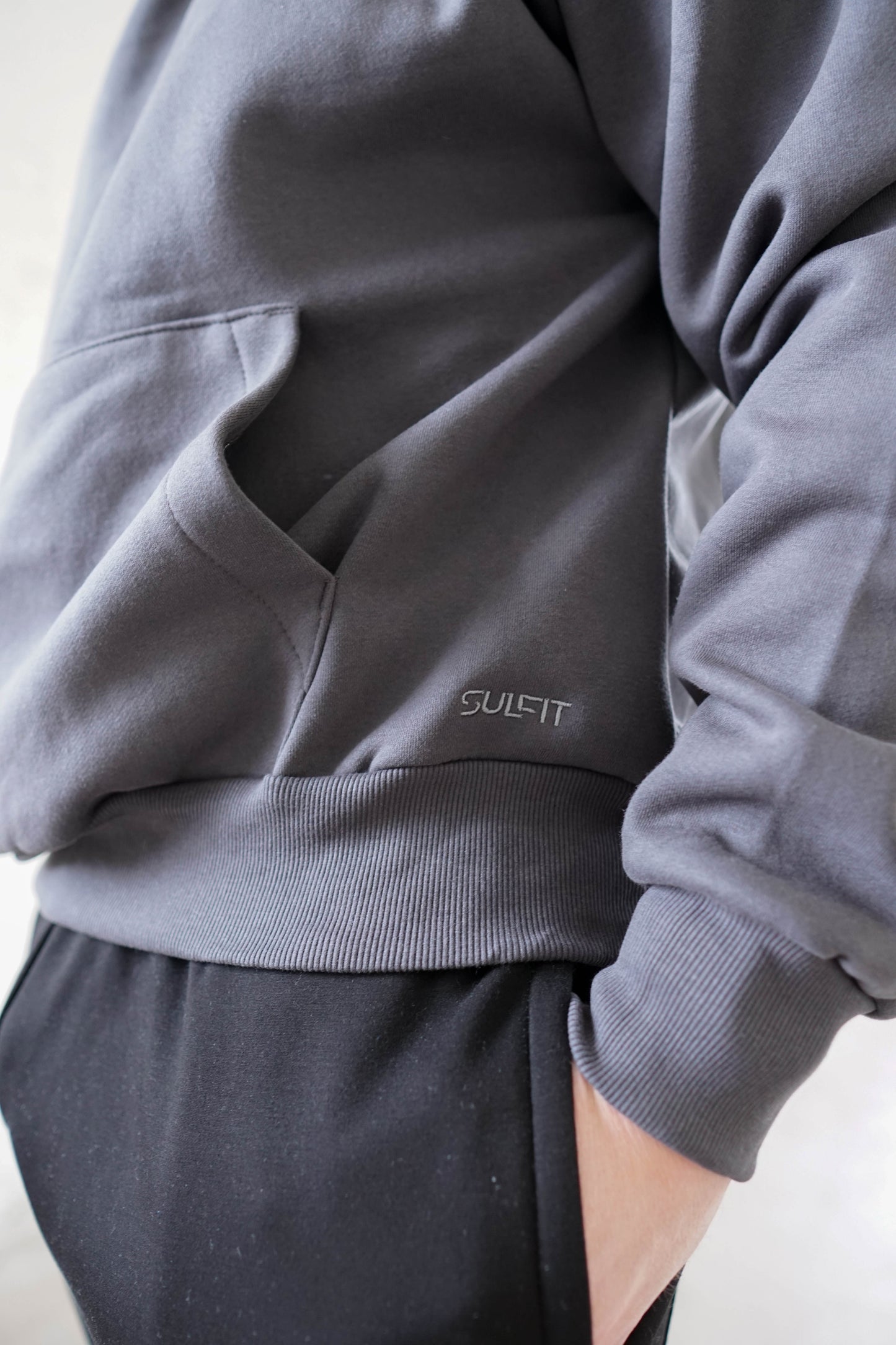 Premium Relaxed Hoodie In Dark Grey
