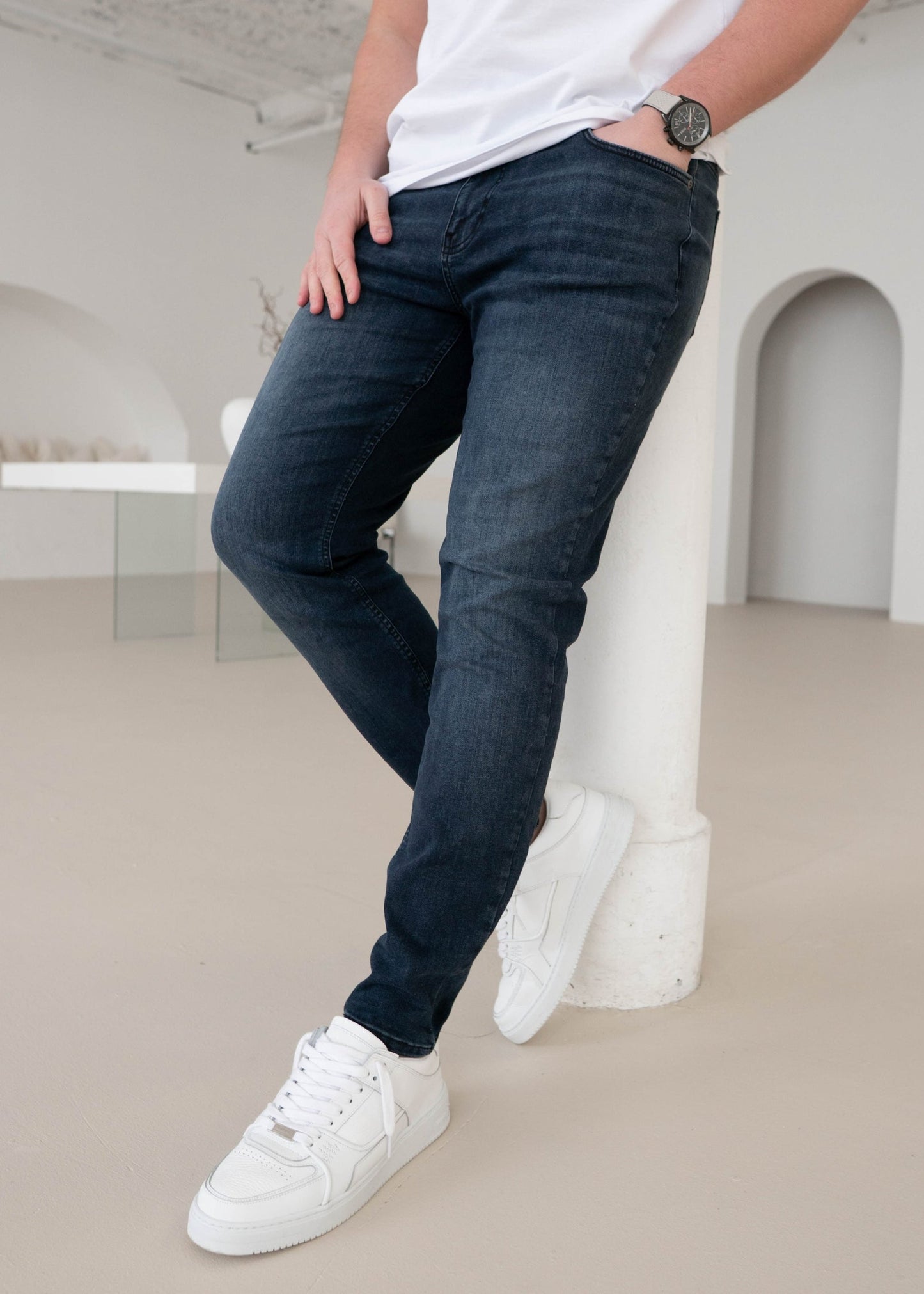 Slim Comfort Jeans In Midnight Dark Blue