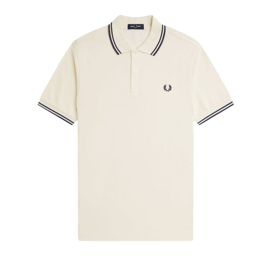 Fred Perry Twin Tipped Polo Shirt Ecru/Tennis Blue