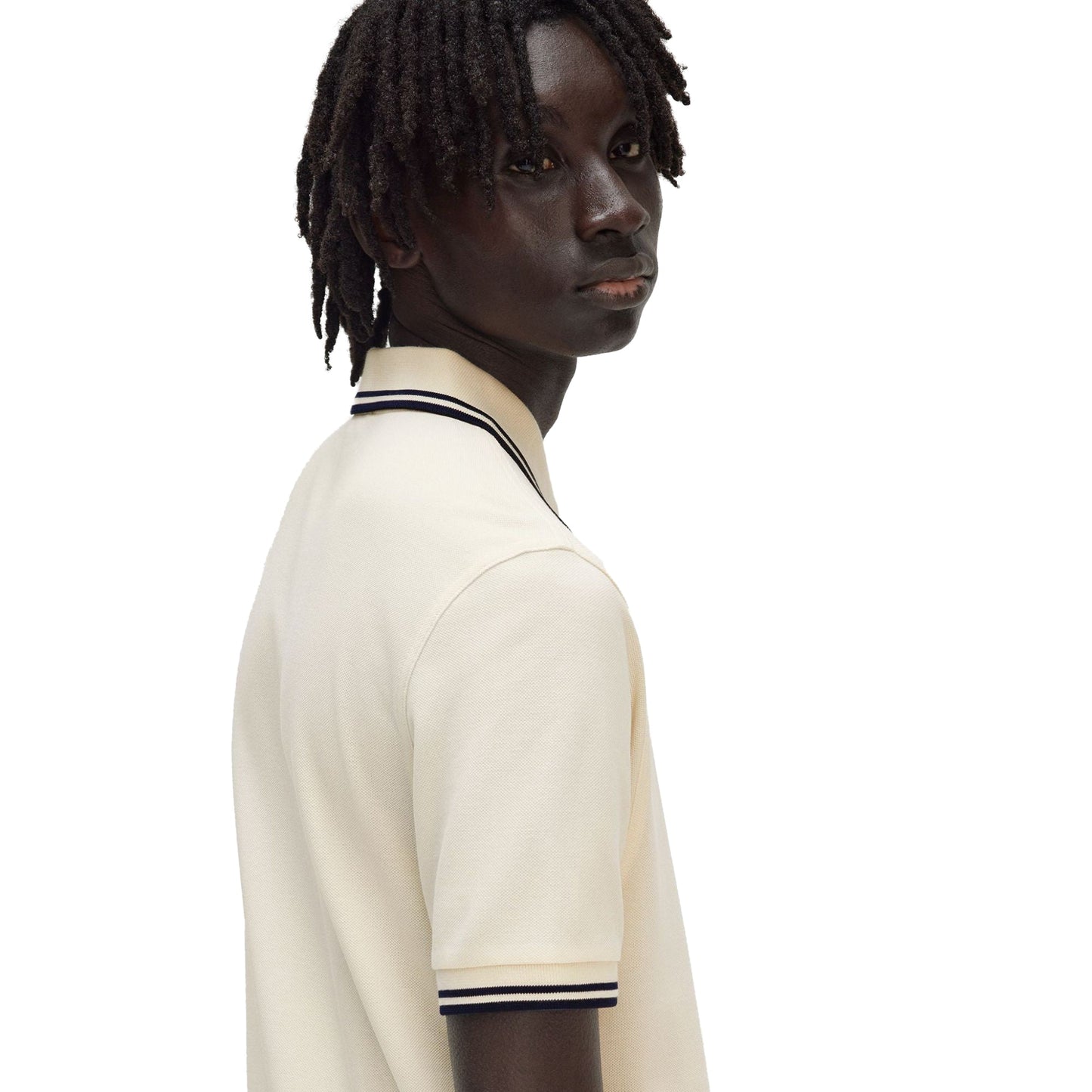 Fred Perry Twin Tipped Polo Shirt Ecru/Tennis Blue