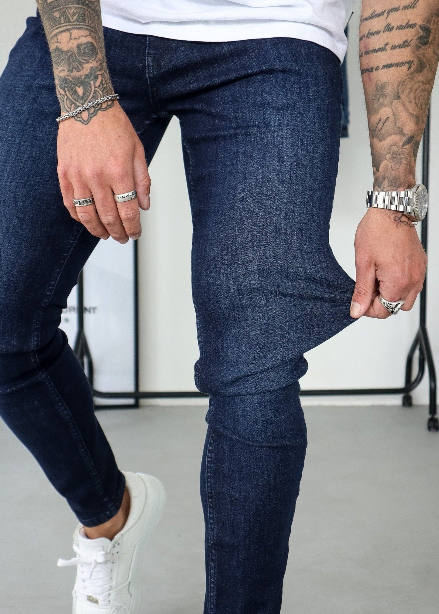 Slim Comfort Jeans In Dark Blue